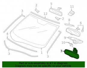 Interior mirror Honda CRV 15-16 auto-dimming for camera
