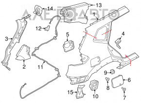 Quarter wing rear right Nissan Rogue 14-20 graphite