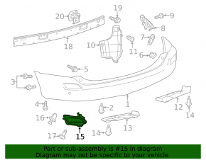Reflector rear right Toyota Rav4 13-15 prerest