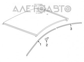 Upper rear right door molding for Chevrolet Volt 16 - chrome