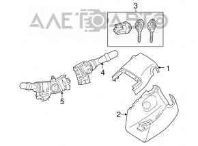 Steering column switch right Toyota Highlander 08-13 type 2