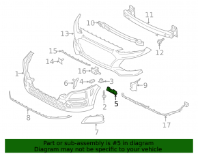 Front bumper mount right wing Hyundai Kona 18-21 1.6, 2.0 OEM