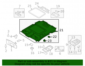 Headlining for the Audi A4 B8 08-12 pre-rest sedan under the sunroof