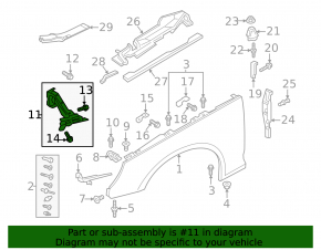 Front left wing bracket Audi A4 B9 17- type 2
