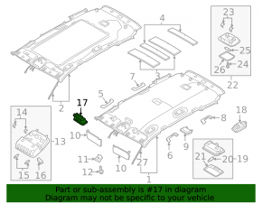 Ceiling light front right Hyundai Santa FE 19-20 gray