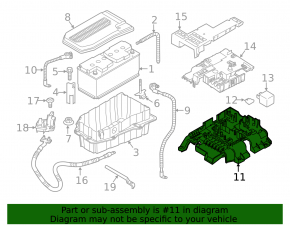 Underhood wiring with fuse box for Porsche Cayenne 958 11-17