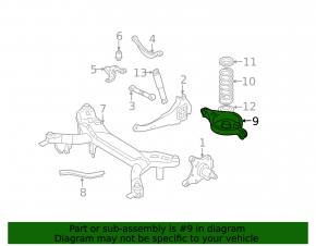 Lower control arm under spring rear left Mazda6 03-08
