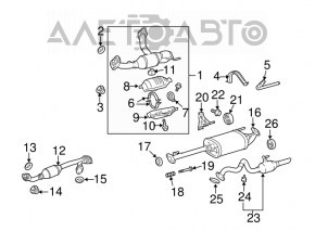 Right exhaust pipe with catalytic converter for Lexus GX470 03-09