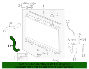 Lower cooling hose Acura TLX 15- 2.4