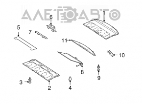 Mercedes W221 rear shelf black