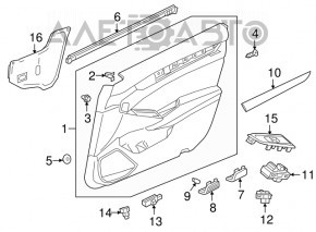 Front right window lift control for Honda Accord 18-22 with trim