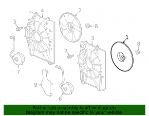 Cooling Fan Impeller Right Acura MDX 14-20