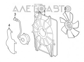 Cooling Fan Impeller Right Acura MDX 14-20