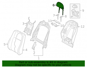 Front right headrest Audi Q7 16-24 leather dark brown, worn
