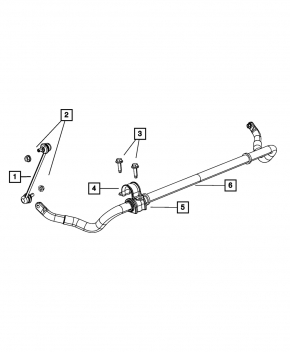 Front stabilizer bar left Jeep Patriot 11-17