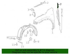 Upper right door-wing seal for Lexus NX 22-25