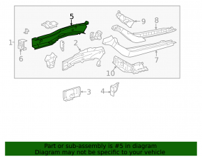 Inner part of the front right side member of the Toyota Sienna 11-20