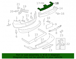 Rear bumper absorber VW Tiguan 09-18 cracks, part missing