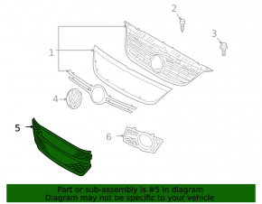 Bumper grille central VW Tiguan 09-11 prerest