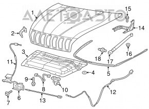 Bonnet Bumper Mount Left Jeep Cherokee KL 14-18