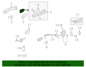 External handle plug front right Lexus Hs250h 10-12