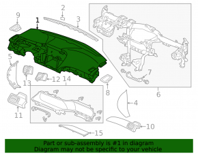 Dashboard front panel bare Honda Accord 13-17