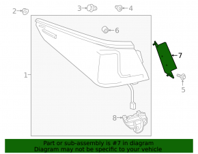 Outer wing light cover rear left Lexus ES250 ES300h ES350 19-