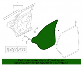 Rear left door seal for Audi Q3 83A 19-25