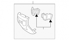 Rear center console trim for Hyundai Sonata 11-15, black, type 2