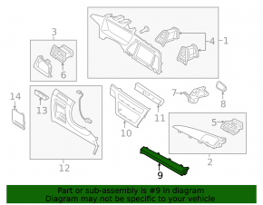 Dashboard trim right lower Hyundai Sonata 15-19 beige