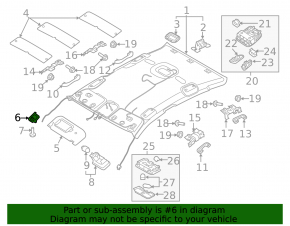Kia Optima 16-19 Beige Driver's Sun Visor Hook