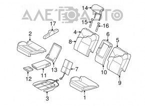 Rear row of seats 2nd row Audi Q5 8R 09-12 brown leather