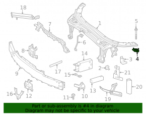 Left upper TV bar mount for Mercedes C-class W205 15-21