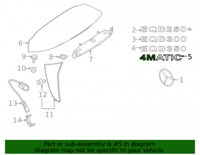 Emblem with inscription on the trunk door "4matic" Mercedes EQB-class X243 22-25