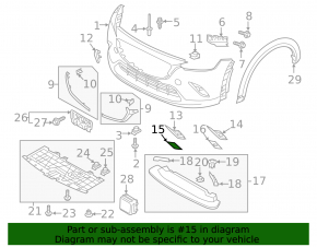 Right fog light plug for Mazda CX-3 16-21 (structure)