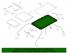 Lincoln MKC 15-19 panoramic sunroof mechanism