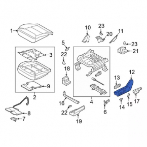 Heated passenger seat backrest for Ford Explorer 21-25