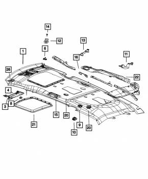 Ceiling hook left Dodge Grand Caravan 11-20 gray