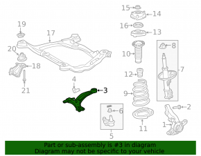 Lower control arm, front right, Toyota Sienna 11-20