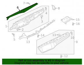 A set of interior trims for the Audi A6 C8 19-21 in dark wood grain, texture, scratches, broken guide