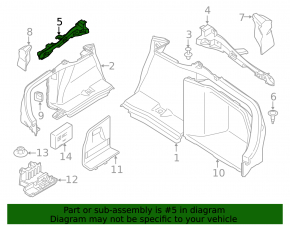 Bracket lower left arch trim BMW 4 F36 15-20 Gran Coupe
