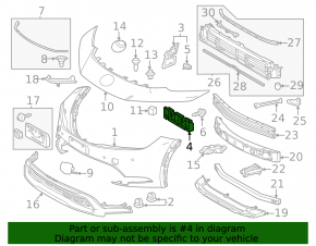 Front bumper central mount Toyota Prius 23-26