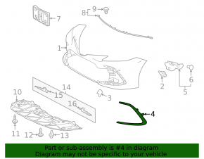 Left front bumper molding for Toyota Camry v70 21-24 LE/XLE