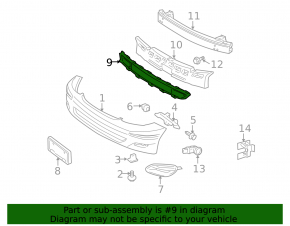 Toyota Sienna 04-10 front bumper lower grille