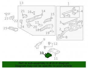 Front right engine compartment trim panel for Lexus RX300 04-08