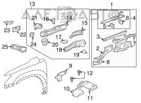 Front right engine compartment trim panel for Lexus RX300 04-08