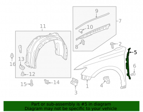 Wing seal door-wing left Lexus ES300h ES350 13-18
