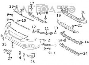 Front Bumper Bracket Central Upper Subaru Impreza 17- GK