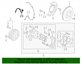 Brake hose front left Kia Sorento 16-20