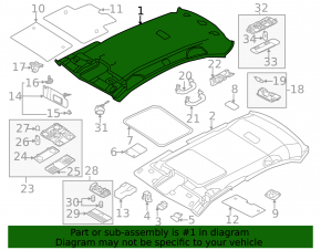 Headlining VW Jetta 11-18 USA without sunroof beige